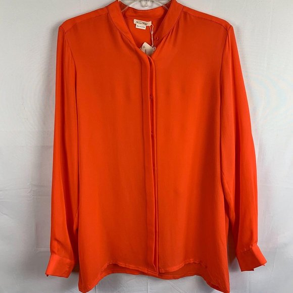 American Vintage Jamestown Silk Blouse Medium - Picture 3 of 10